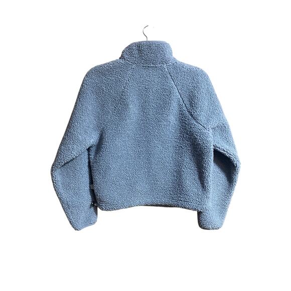 Joy Lab Womens Sherpa Pullover XS Half Zip Up Blue Front Pocket - Picture 6 of 8